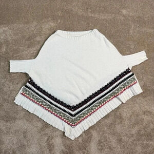 Sleeping on Snow‎ Woodland Stroll Pullover Pancho Fair Isle XS/S Sweater Comfy